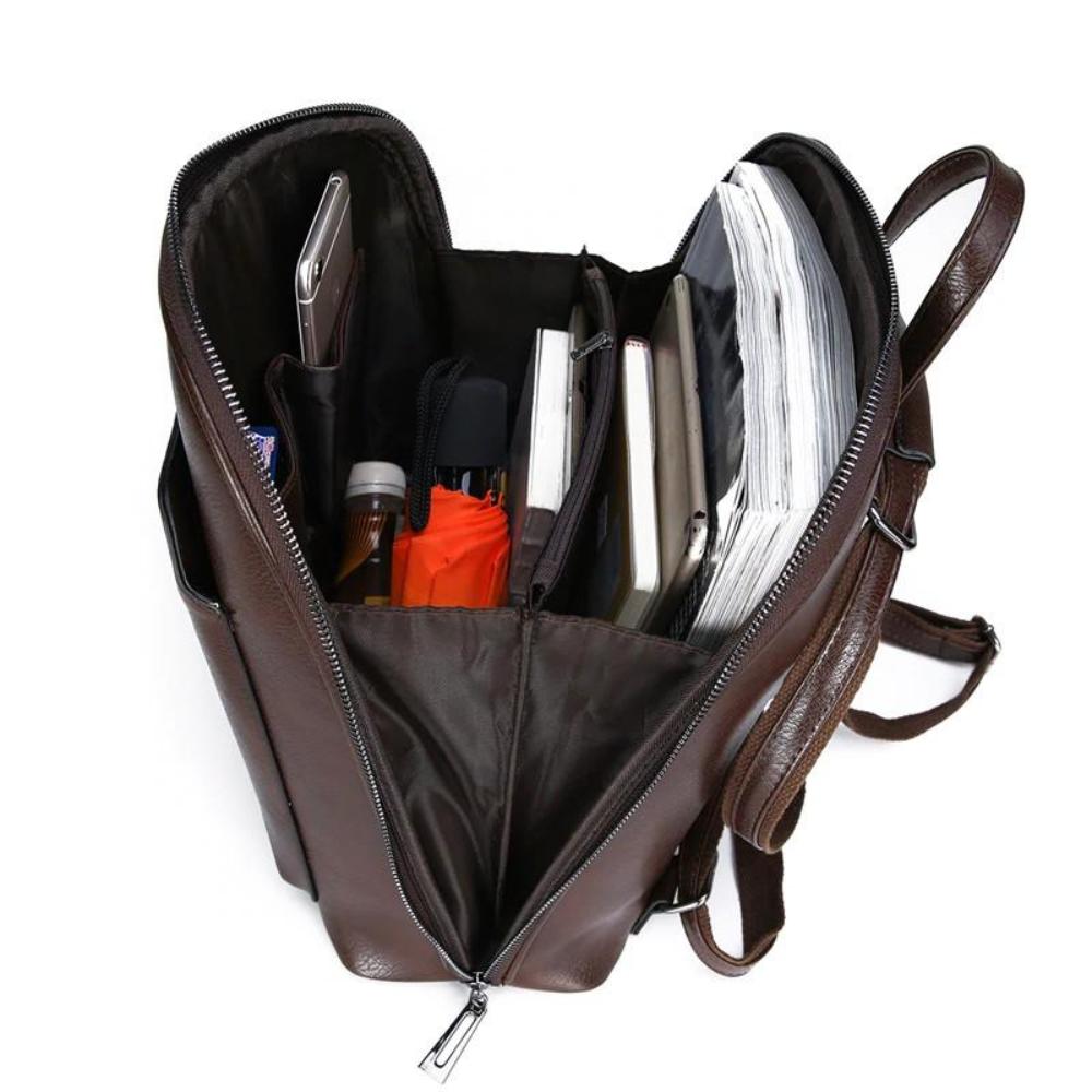 Saskia - Sac à dos classique avec double ouverture à zip