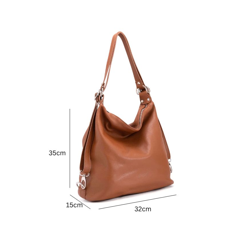 Sac shopper pour femmes en cuir - portable en tant que sac à bandoulière ou sac à dos