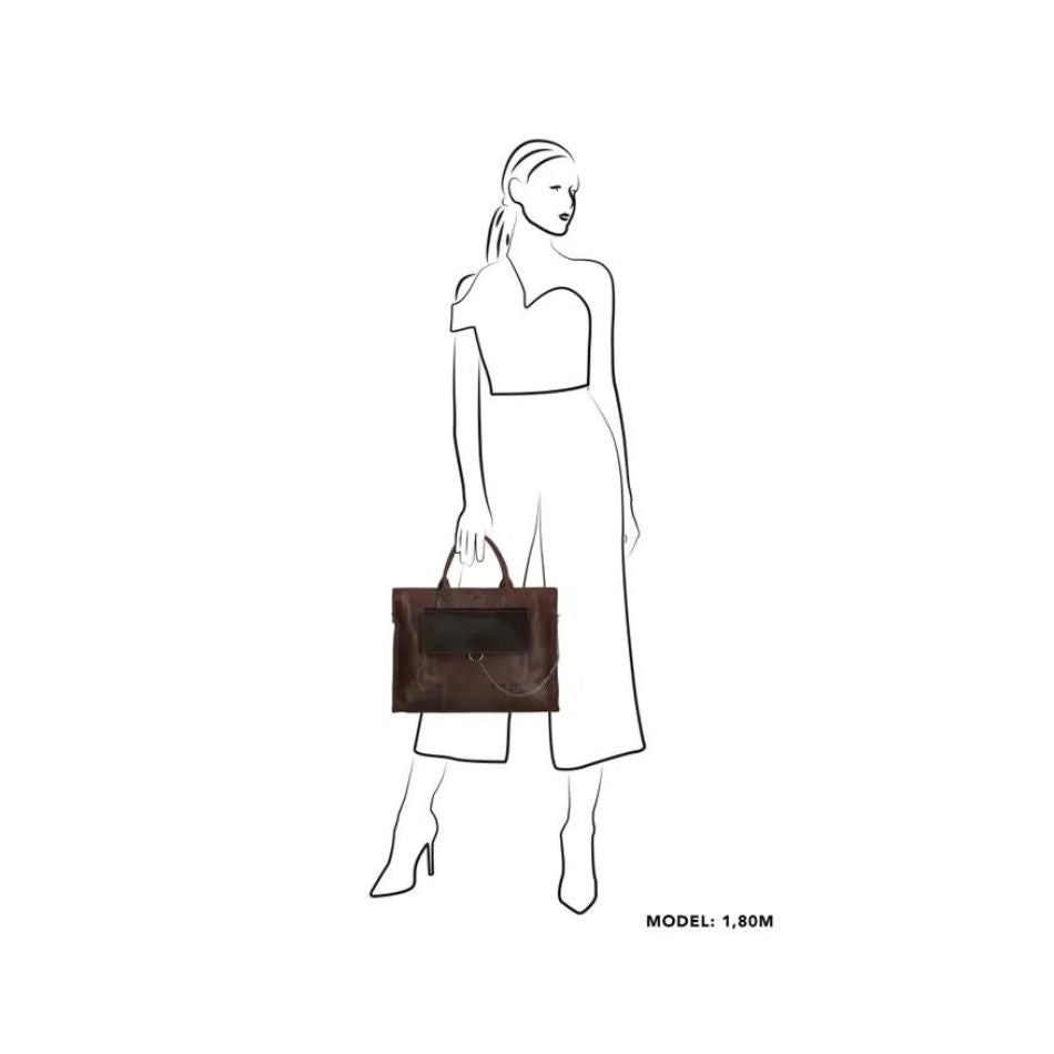 Sac d'affaires en cuir pour femmes avec compartiment pour ordinateur portable 15" - Élégance & Fonctionnalité