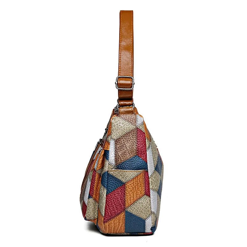 Patchwork Élégance – Sac Unique au Style Artistique