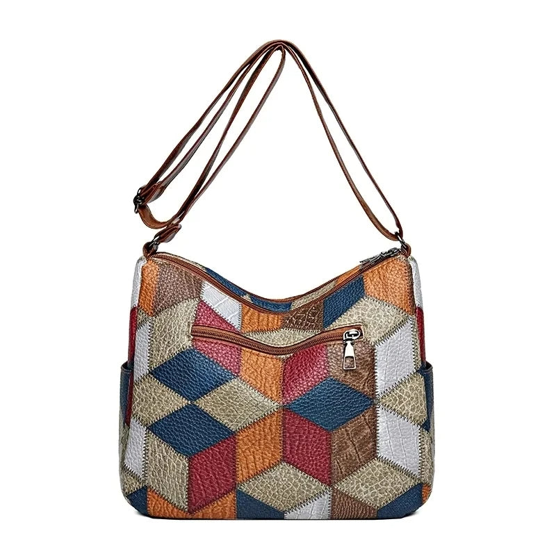 Patchwork Élégance – Sac Unique au Style Artistique