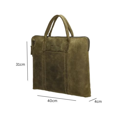 Sac d'affaires en cuir unisexe avec compartiment pour ordinateur portable 15 pouces