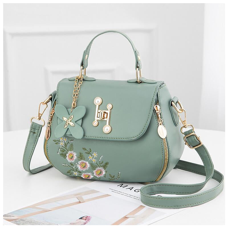 Sac à main pour femmes – Sac à épaule noir de luxe avec broderie