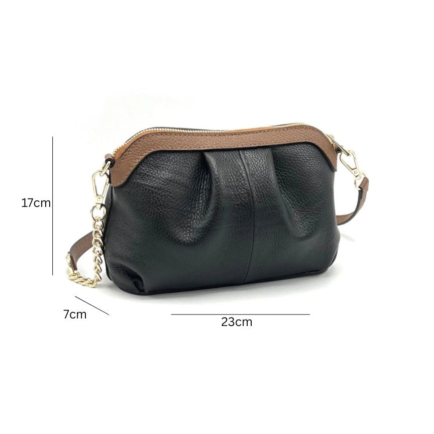 Sac à main élégant pour femmes en cuir véritable - fait à la main en Italie.