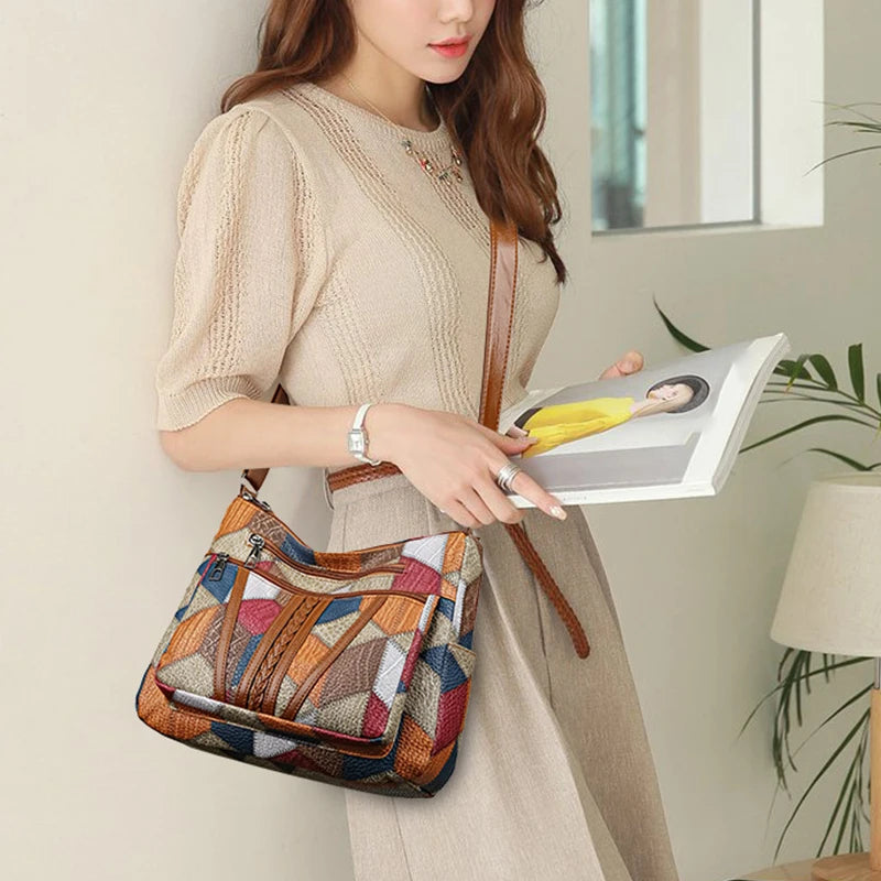 Patchwork Élégance – Sac Unique au Style Artistique