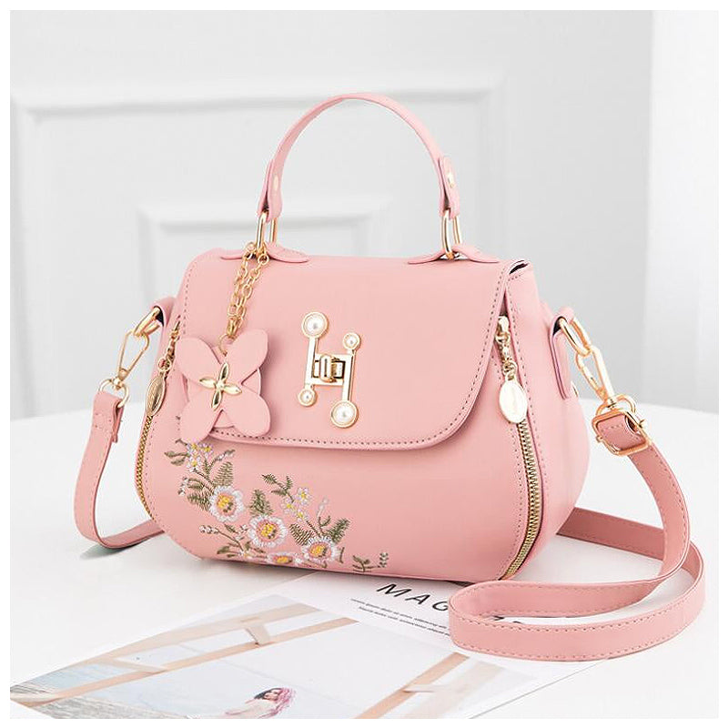 Sac à main pour femmes – Sac à épaule noir de luxe avec broderie