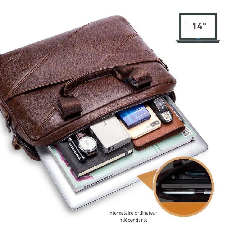 Sac Ordinateur en Cuir pour Homme