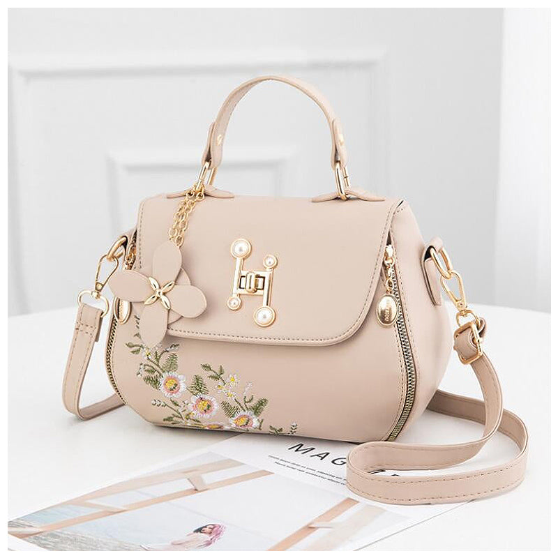 Sac à main pour femmes – Sac à épaule noir de luxe avec broderie