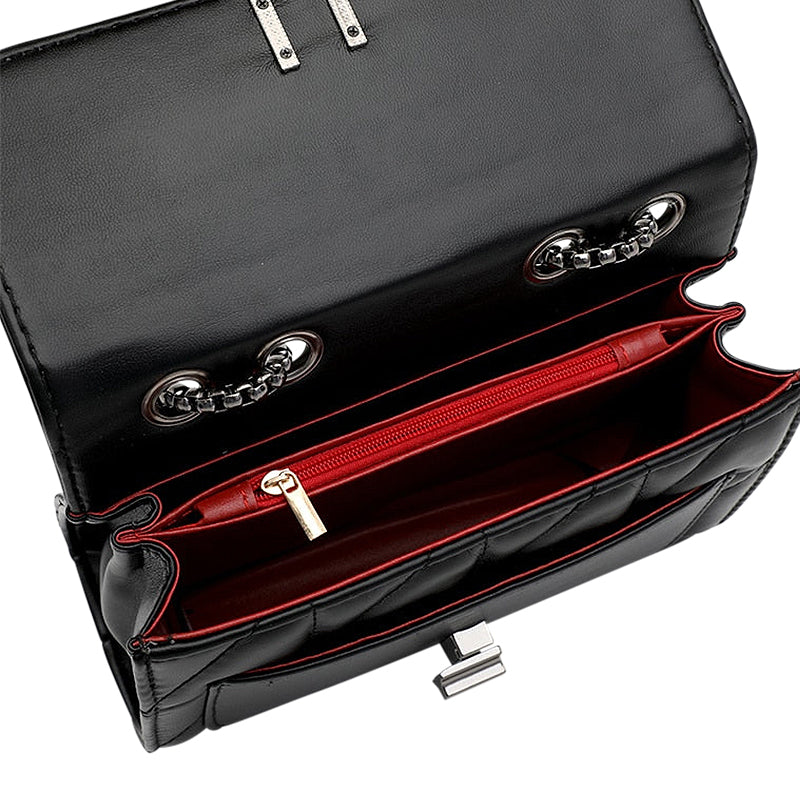 Midnight Luxe – Sac Crossbody Raffiné avec Détail de Chaîne