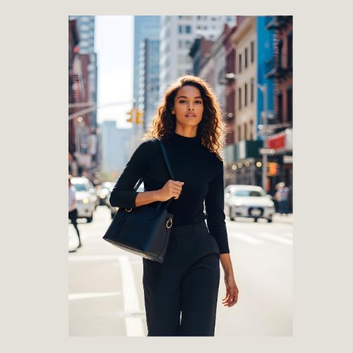Sac à bandoulière en cuir italien élégant de taille moyenne - stylé et polyvalent