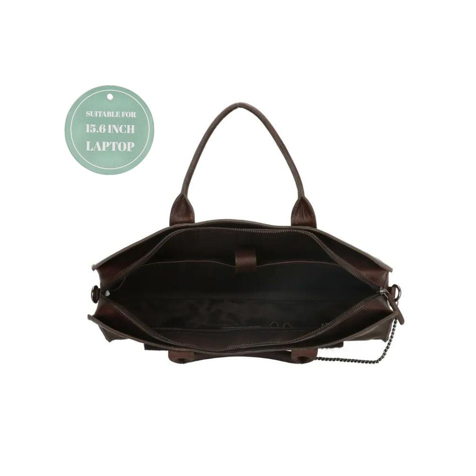 Sac d'affaires en cuir pour femmes avec compartiment pour ordinateur portable 15" - Élégance & Fonctionnalité