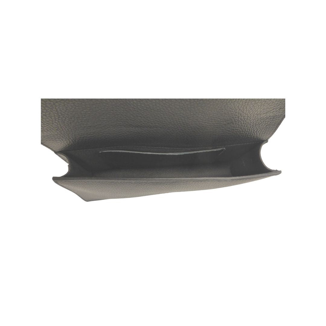Clutch en cuir italien avec motif imprimé léopard