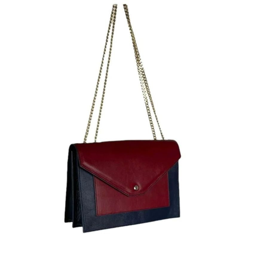 Sac à main en cuir pour dames avec chaîne - trois compartiments