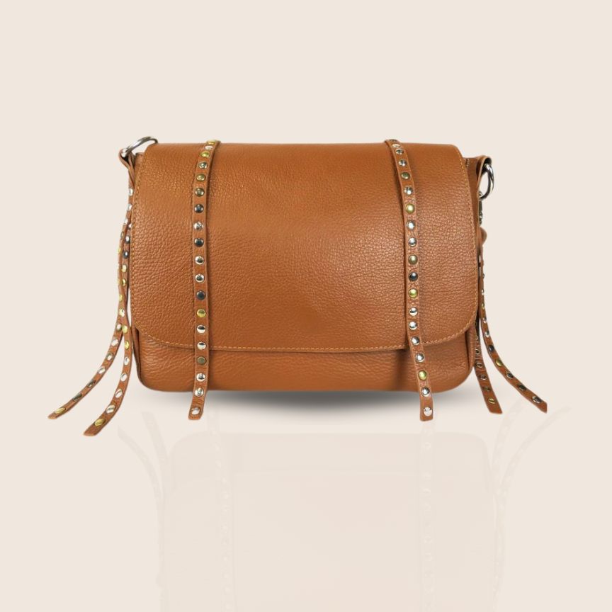 Sac à bandoulière en cuir élégant pour femmes avec clous