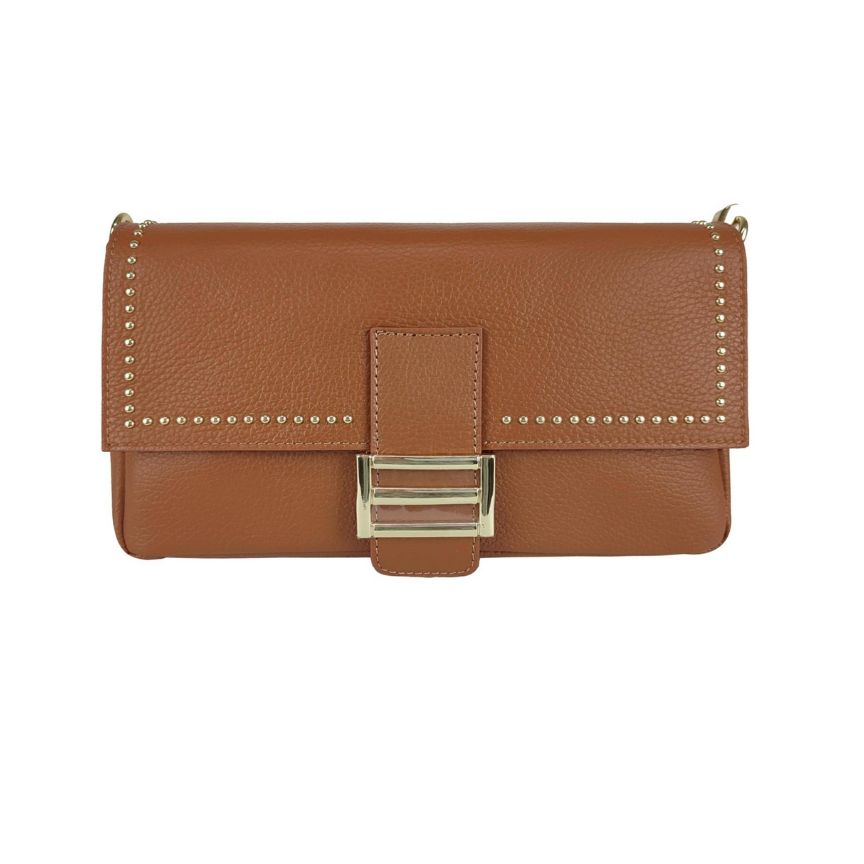 Élégante pochette pour femmes en cuir - Avec des détails dorés