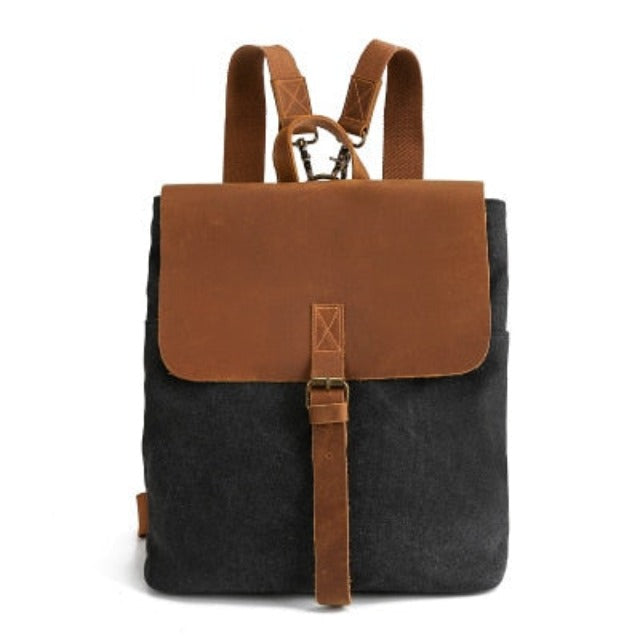 Sac Ordinateur à Dos à Bandoulière Vintage en Toile