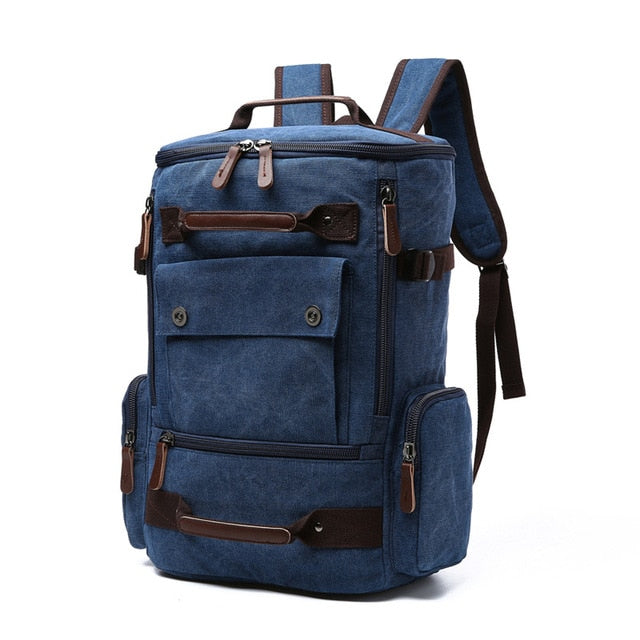 Sac de Voyage à Dos Vintage en Toile Homme