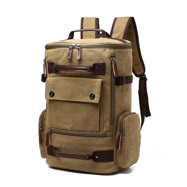 Sac de Voyage à Dos Vintage en Toile Homme