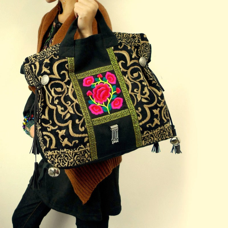Sac Bandoulière Bohémien en Toile Brodé