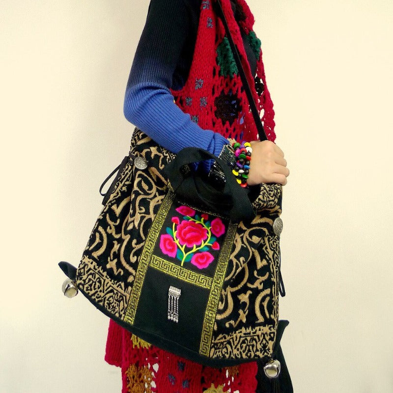 Sac Bandoulière Bohémien en Toile Brodé
