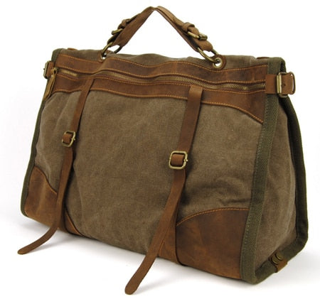 Sac de Voyage en Toile et Cuir