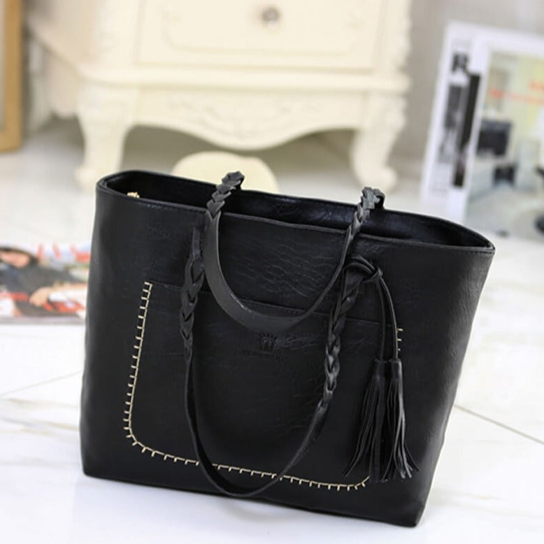Grand Sac à Main en Cuir Vintage – Parfait pour le Travail & l'Usage Quotidien