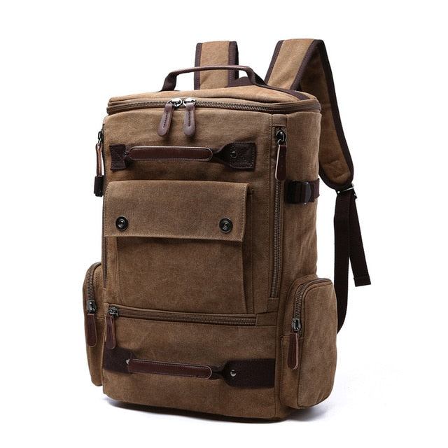 Sac de Voyage à Dos Vintage en Toile Homme