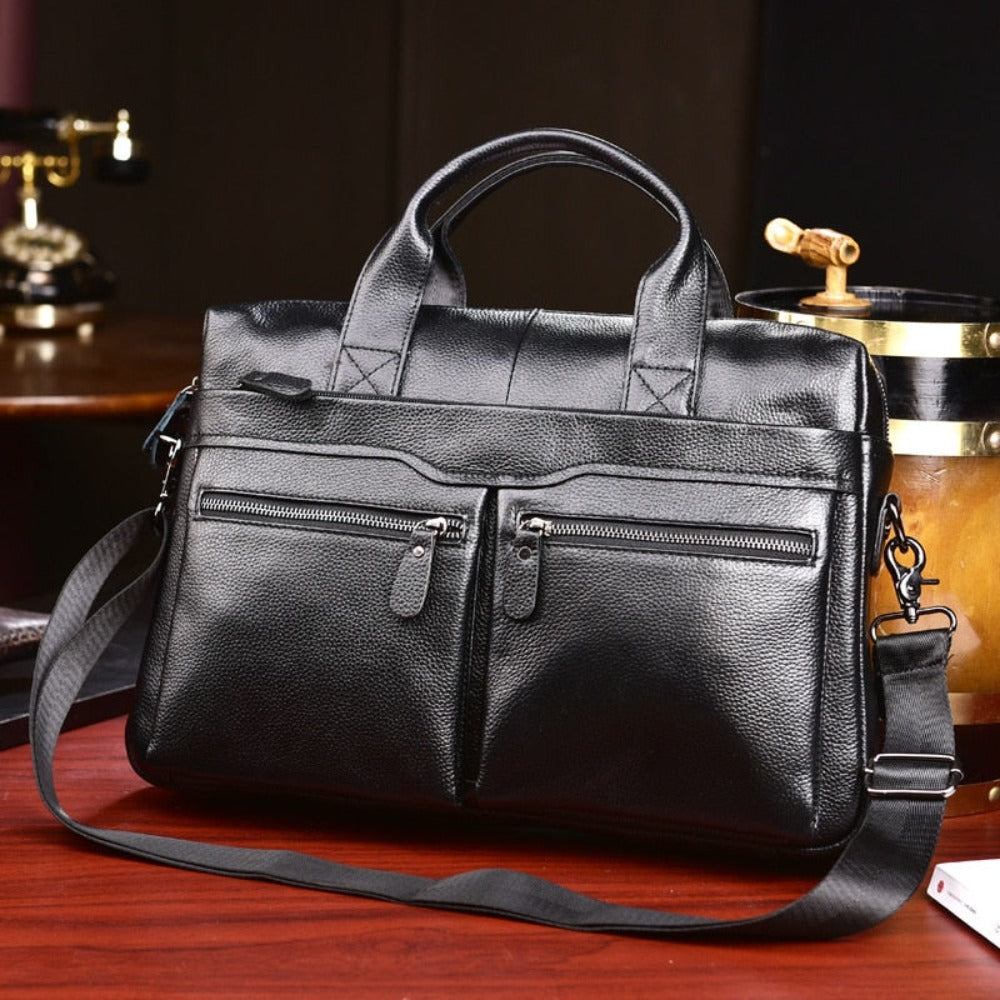 Sac Ordinateur Portable de 14 Pouces en Cuir pour Homme