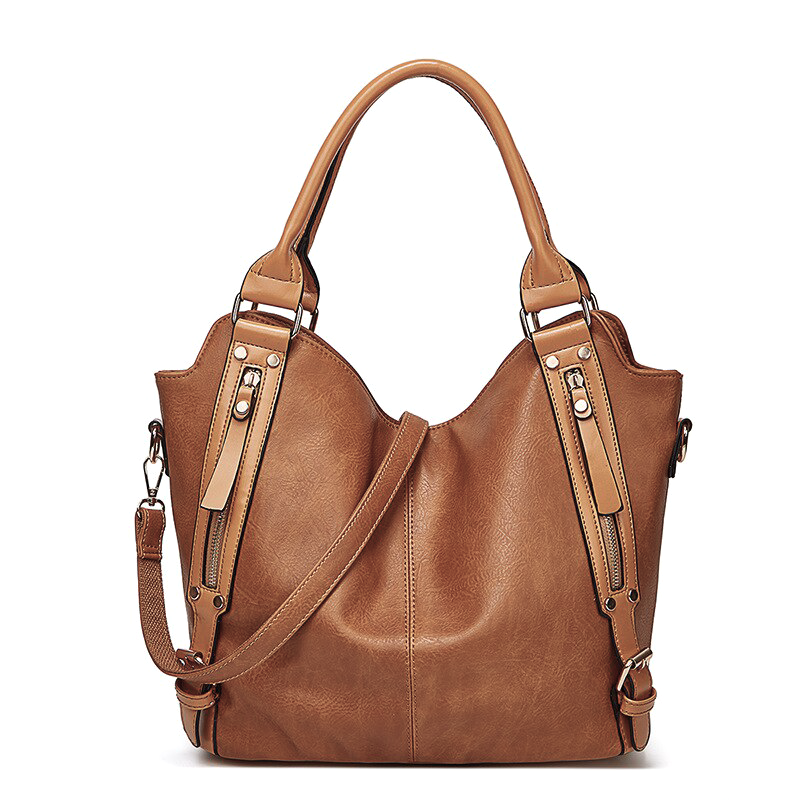 Sac Cabas en Cuir Vintage pour Femme