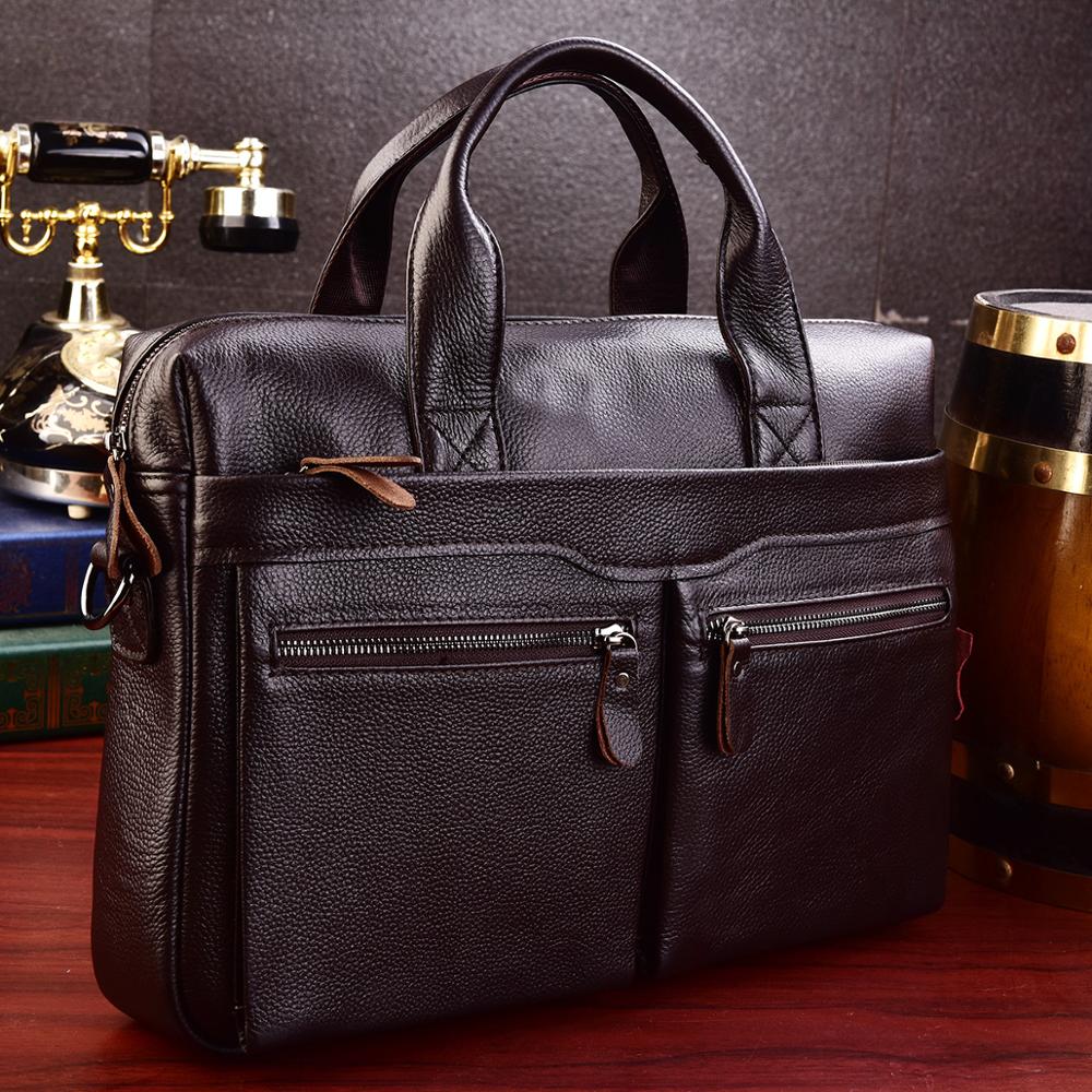 Sac Ordinateur Portable de 14 Pouces en Cuir pour Homme