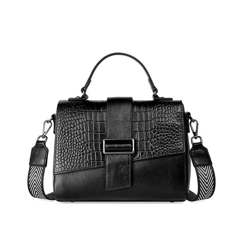 Sac Bandoulière Classique en Cuir à Motif Croco Femme
