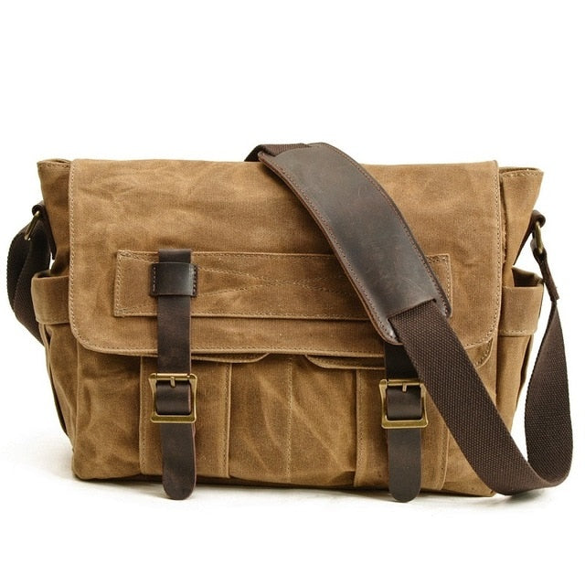 Sac Bandoulière Rétro de Grand Format en Toile pour Homme