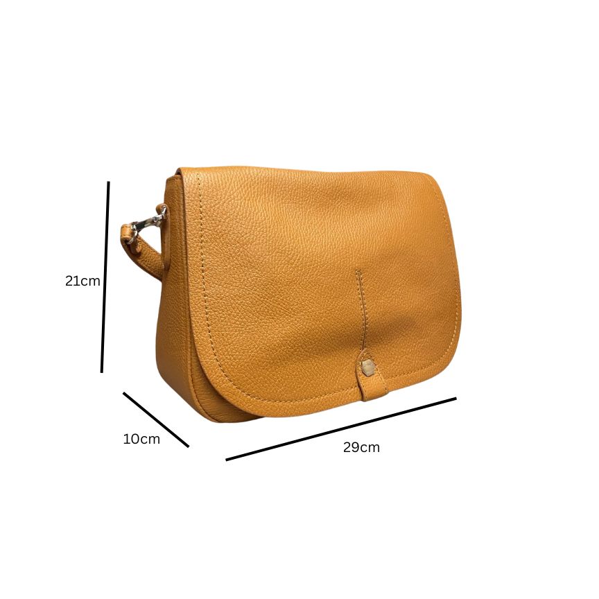 Sac à main en cuir italien pour le quotidien - Sac à bandoulière de taille moyenne, simple