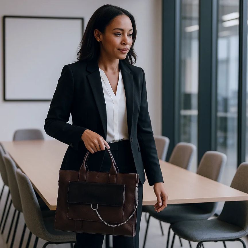 Sac d'affaires en cuir pour femmes avec compartiment pour ordinateur portable 15" - Élégance & Fonctionnalité