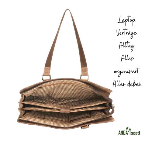 Sac en cuir pour homme 15 pouces - Mallette avec grand espace de rangement