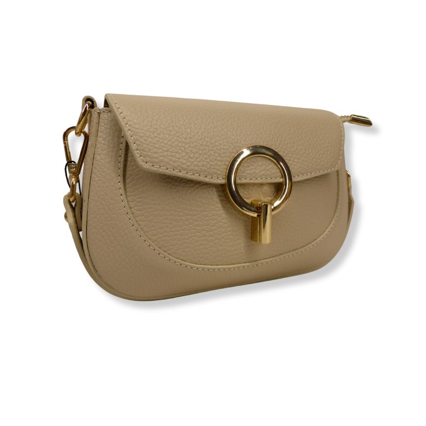 Sac à main en cuir à boucle métallique