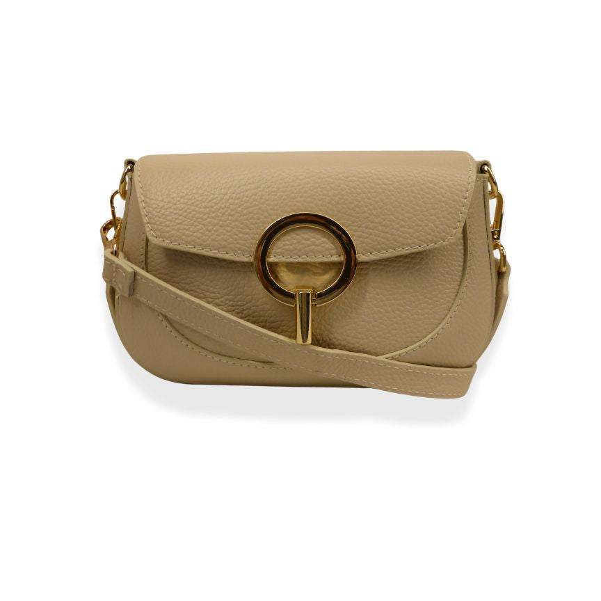 Sac à main en cuir à boucle métallique