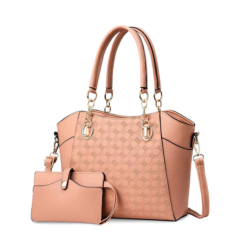 Sac à main élégant pour dames en cuir brun avec bandoulière