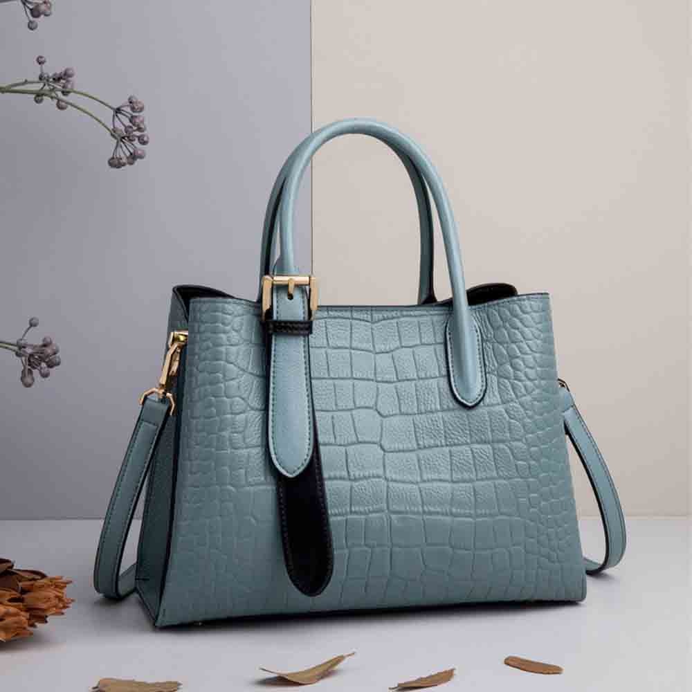 Sac à Main Motifs Croco de Luxe avec Poignées