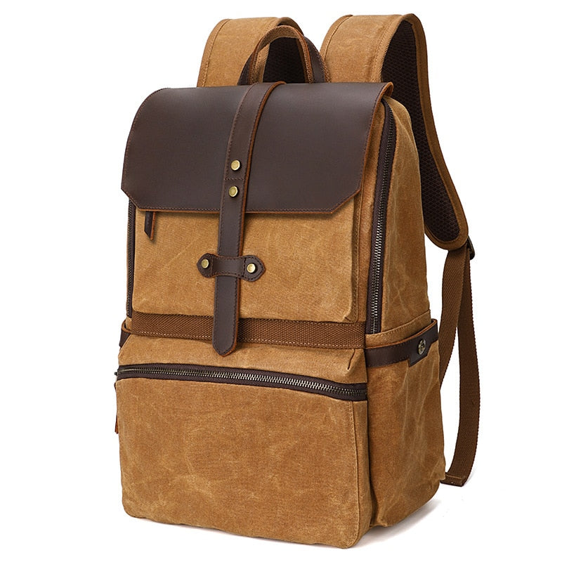 Sac à Dos Imperméable en Toile Vintage de Luxe pour Voyage