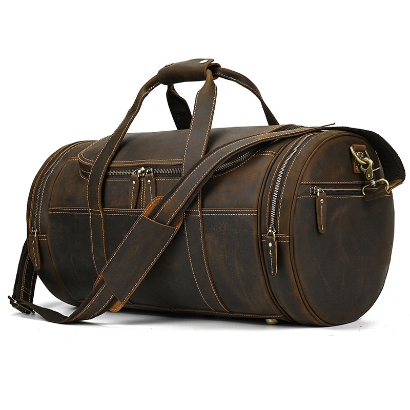 Sac de Voyage à Main Elégant en Cuir de Luxe pour Homme