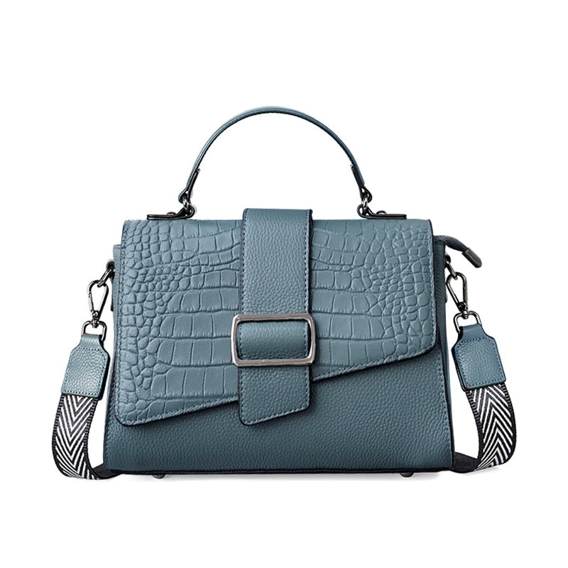 Sac Bandoulière Classique en Cuir à Motif Croco Femme