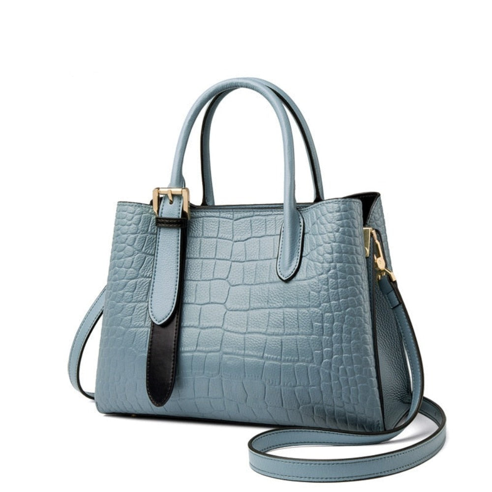 Sac à Main Motifs Croco de Luxe avec Poignées