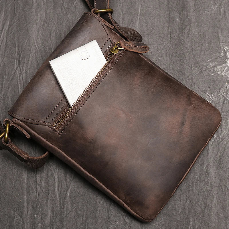 Sacoche en Cuir Vintage pour Homme - Marron