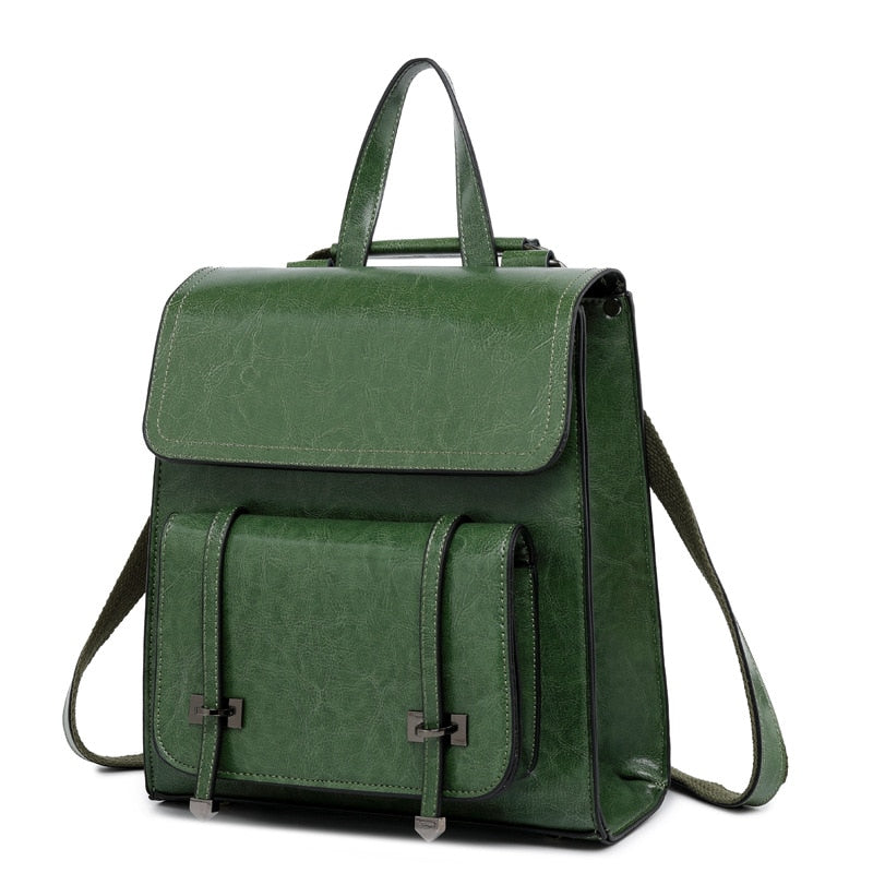Sac à Dos Carré en Cuir Vintage de Luxe pour Femme