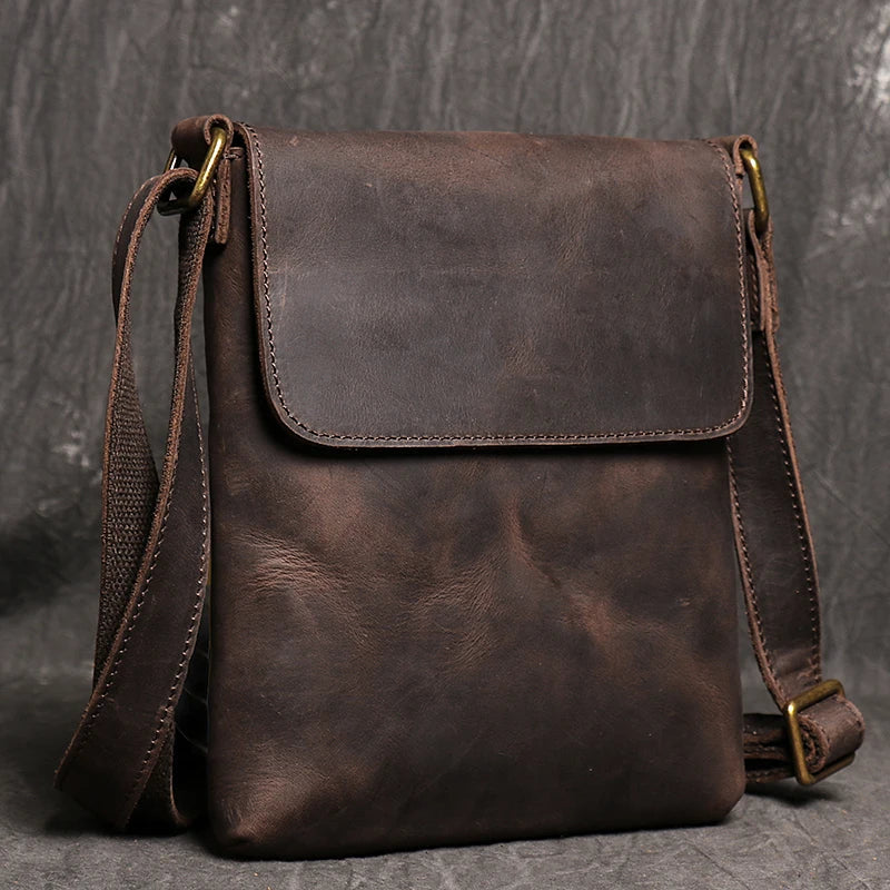 Sacoche en Cuir Vintage pour Homme - Marron