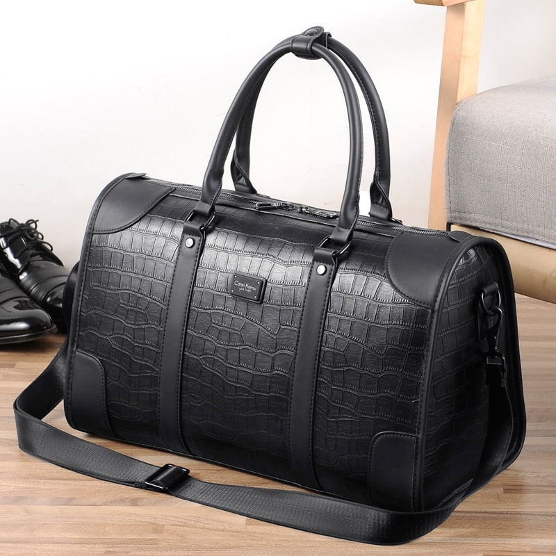 Sac de Voyage à Main en Cuir à Motif Crocodile Femme