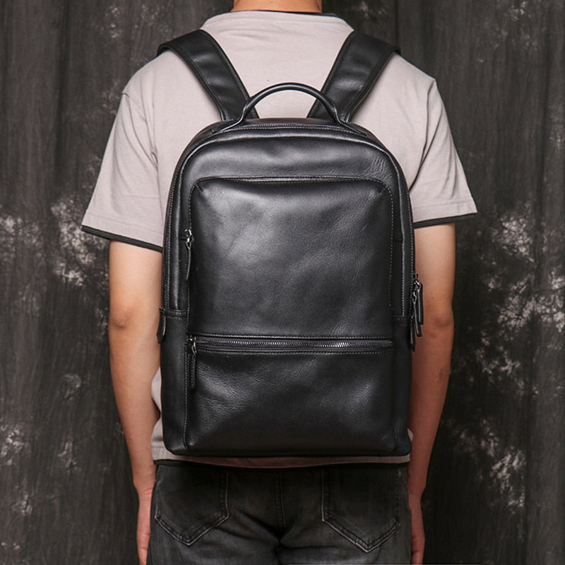 Sac à Dos Classique en Cuir Simple & Elégant pour Homme