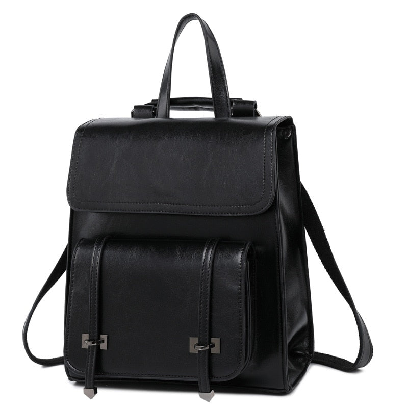 Sac à Dos Carré en Cuir Vintage de Luxe pour Femme