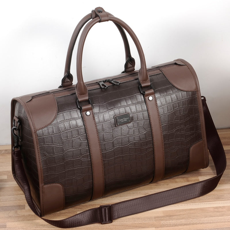 Sac de Voyage à Main en Cuir à Motif Crocodile Femme